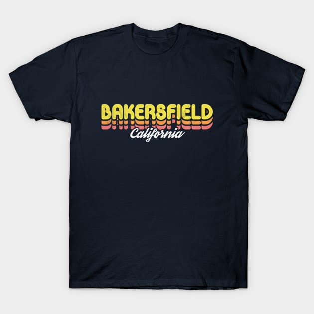 Retro Bakersfield California T-Shirt by rojakdesigns